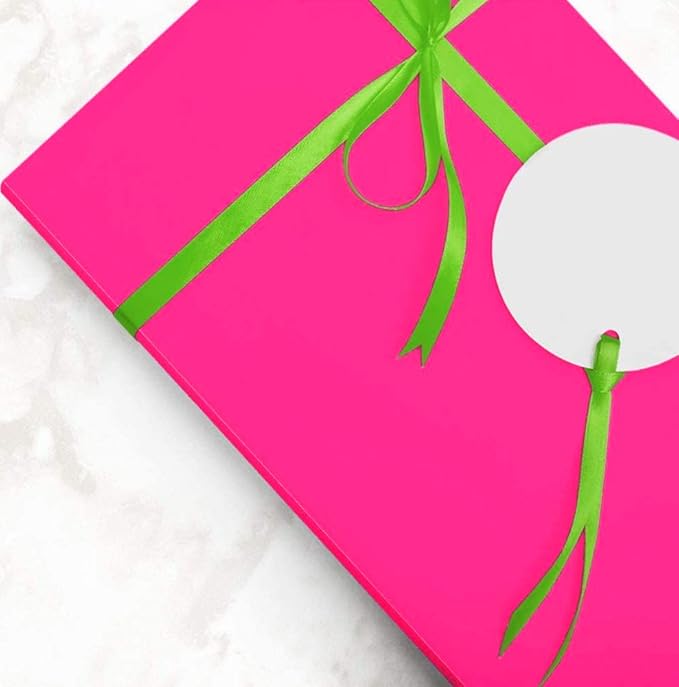 JAM Paper Gift Wrap - Glossy Wrapping Paper - 50 Sq Ft Total (30 in x 10 Ft Each) - Fuchsia - 2 Rolls/Pack