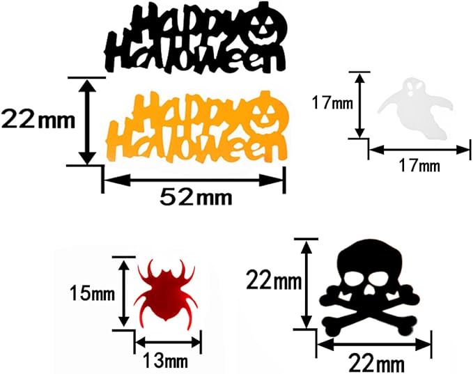 Halloween Party Glitter Pumpkin Spider Web Bat Plastic Foil Metallic Sequin Confetti Sprinkle for Table Decoration, 60g