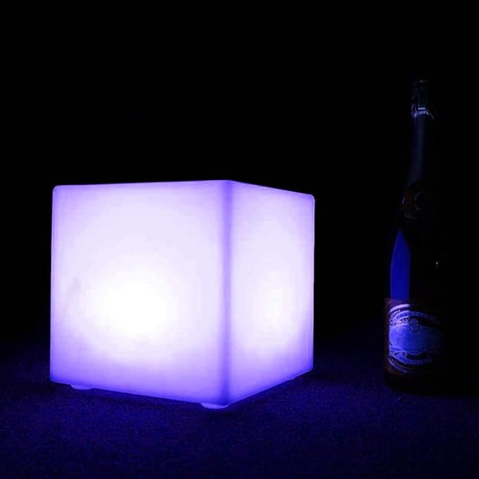 Mr.Go 10-inch Rechargeable LED Cube Light w/Remote, 16 RGB Colors & Dimmable LED Cube Lamp Night Light Mood Lamp, Ambient Decorative Lighting, Cordless & Waterproof for Indoor Outdoor Use