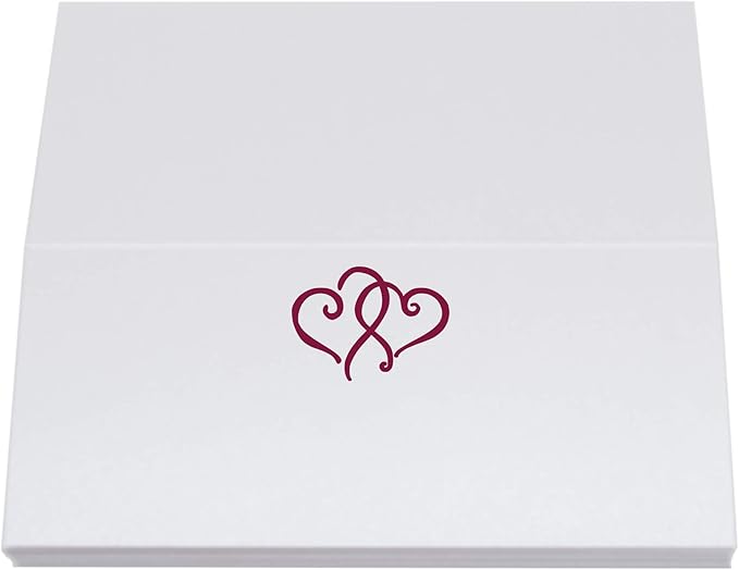 Linked Hearts Place Cards, Burgundy (Choose Color), Set of 150, Pre-cut and Scored - Wedding, Party, Dinner, and Special Events - Made in the USA