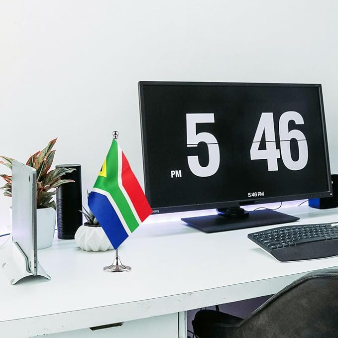 South Africa Flag South African Flags, Small Mini South African Desk Flag, Used for Table Office Classroom Home Patriotic Events Decorations