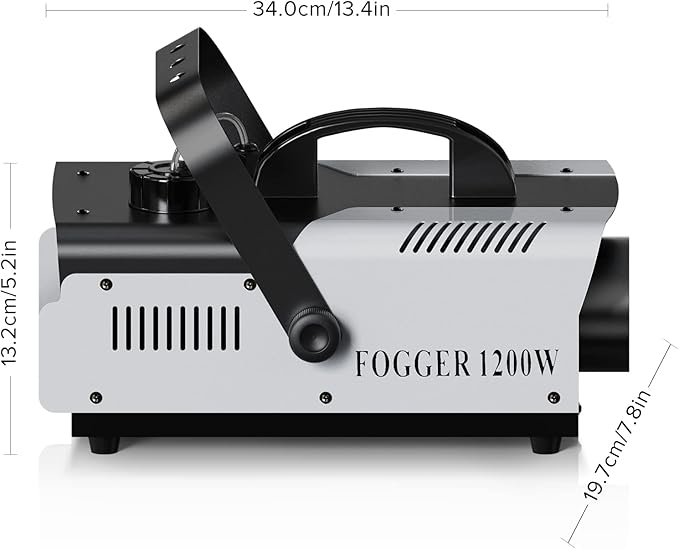 1200W RGB Fog Machine, 6 Colorful LED Lights for Smoke Machine Indoor/Outdoor Use, Perfect for Parties, Weddings, and Stage Effects 2PC