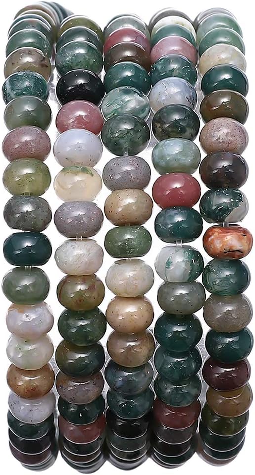 Natural India Agate Stone Rondelle 4x6mm Loose Semi Gemstone Beads for Jewelry Making 38cm