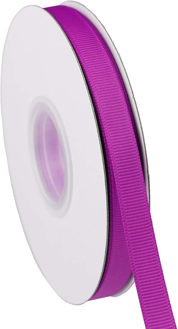 ITIsparkle 3/8" Inch Grosgrain Ribbon 50 Yards-Roll Set for Gift Wrapping Scrap Books Party Favor Hair Braids Baby Shower Decoration Cake Decoration Floral Arrangement Craft Supplies, Purple Ribbon