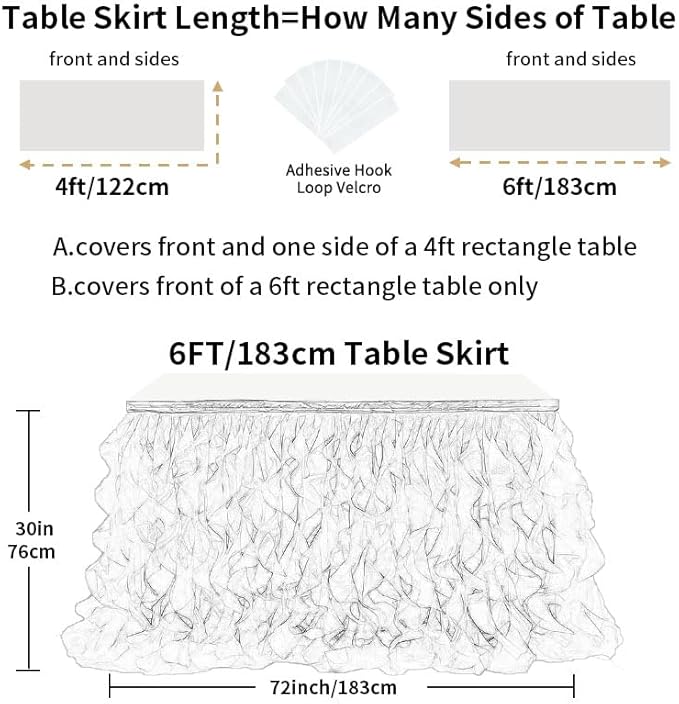 Luxury Organza Mesh Table Skirt Draping Floating Romance - Perfect for Bridal Showers, Birthday Weddings - Clear Flowing Decoration for a Wonderful Main Cake Table (Hot Pink-6ft, 72" L×30" H)