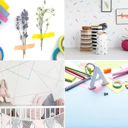 60 Rolls Washi Tape Sets 8mm Wide 10ft Long Basic Solid Color Rainbow Colored Decorative Thin Masking Tapes for Arts, Children Gifts, Bullet Journals, Wrapping Planner, Calendar, Scrapbooking DIY