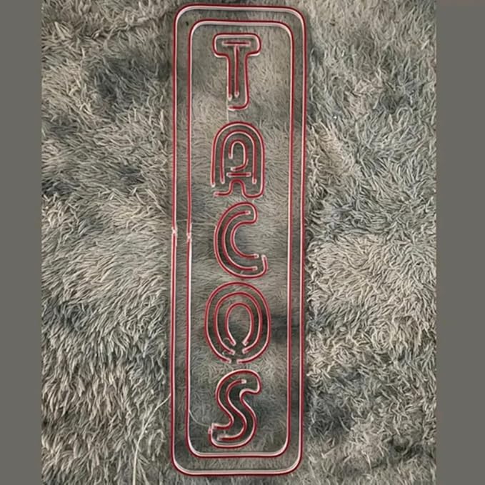 Open Tacos Neon Sign, Tacos Led Sign, Custom Neon Sign, Mexico Restaurant Wall Decor, Mexican Tacos Store Light, Tacos Lover Gifts Size:20inches