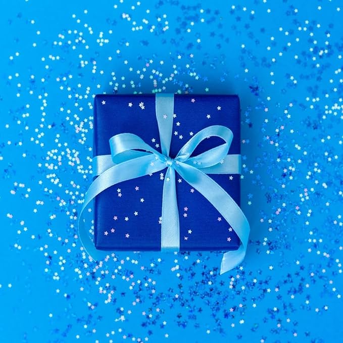 Vanhench Navy Blue Wrapping Paper 17.5"×963" (80 1/4FT), Birthday/Fathers Day Wrapping Paper, Art Craft Paper, Bouquet Flower Poster, Blue Bulletin Board Paper 80GSM55LB