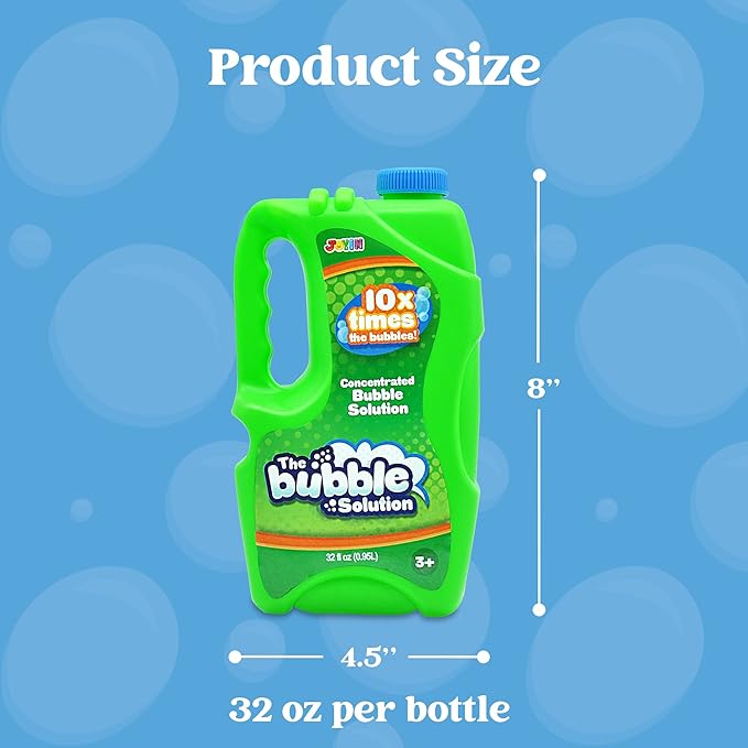JOYIN 32 oz Concentrated Bubble Solution (Green) for Kids, Boys and Girls Summer Game, Party Favors, Summer Outdoor Fun, Pretend-Play Toys, Educational Toys, and School Classroom Prizes