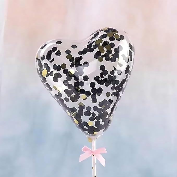 Black Round Foil Confetti Beautiful Metallic Table Confetti Glitter for Fill Balloons, Wedding,Birthday, Party,Festival Decoration(8000PCS)