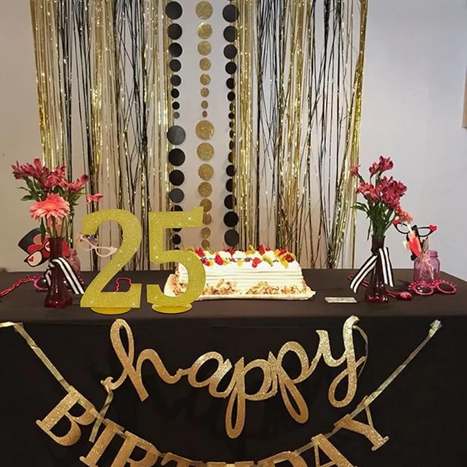 TONIFUL 11.8 Inch Gold Glitter Numbers Table Centerpieces 0-9 Birthday Party Decorations,Shining Gold Digital 2 for Birthday Party,Wedding,Bridal Shower,Engagement,Photo Shoot,Anniversary