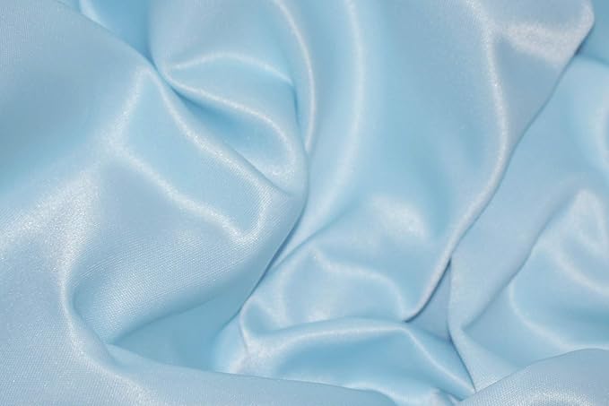MDS Pack of 150 PCS Satin Chair Sashes Charmeuse Sateen Dining Chair Bows Ribbon Ties Back Sash for Wedding Party Birthday Home Hotel Restaurant Banquet Decoration (7 x 108 Inch, Baby Blue)