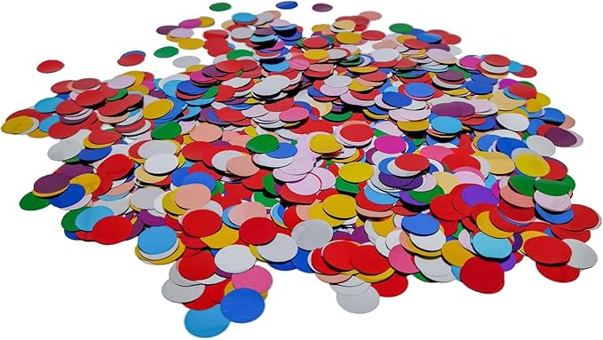 Rainbow Foil Confetti, Colorful Round Dots Foil Glitter Table Confetti, Sparkling for Birthday Wedding Party Decoration (1.5 cm, 1.76 OZ)
