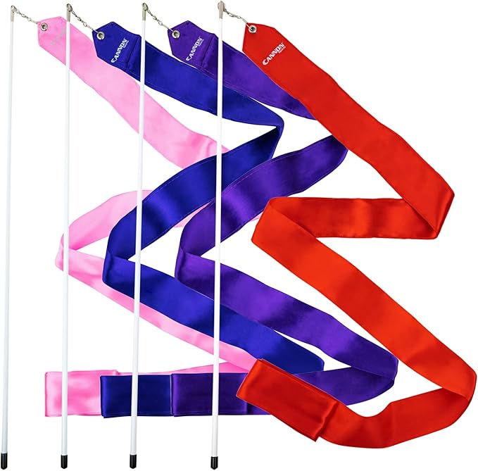 Cannon Sports Gymnastic Wands - Blue, Pink, Purple, Red, 4 Pack