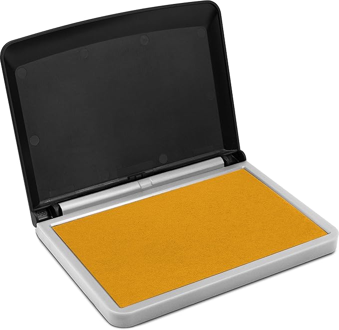 MaxMark Large Premium Dark Yellow Ink Stamp Pad - 2-3/4" by 4-1/4" - Premium Quality Felt Pad