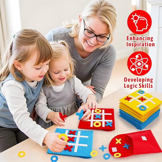 24PCS Tic Tac Toe Strategic Board Game for Kids, Birthday Party Favors Bulk for Kids 4-8 8-12 Halloween Goodie Treat Bags Stuffers Return Gifts Classroom Treasure Chest Box Toys Carnival Prizes