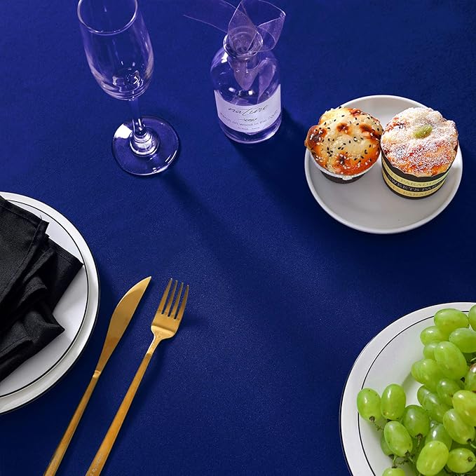 Rectangle Tablecloth 90x156 inch Washable Polyester Fabric Table Cloth for Wedding Party Dining Banquet Decoration(90x156, Royal Blue)