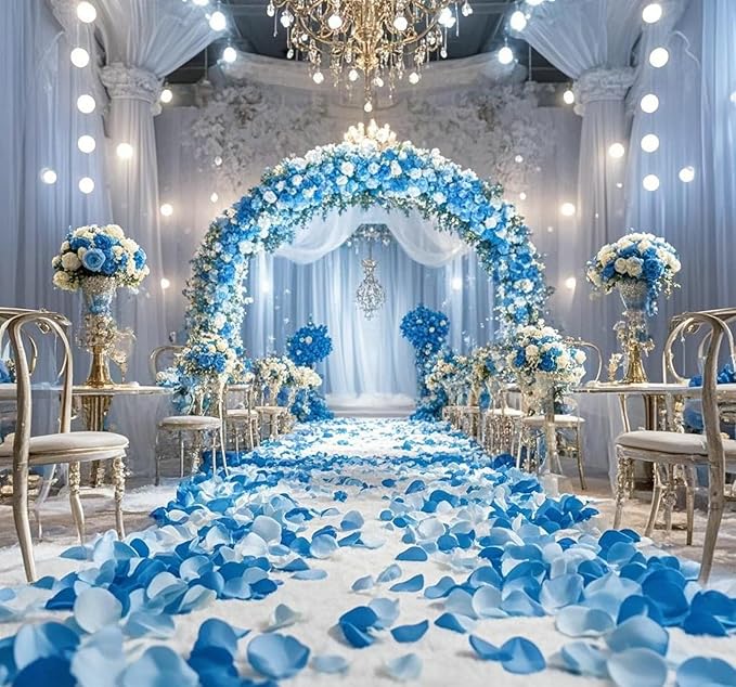 CODE FLORIST 2200 PCS Silk Flower Rose Petals for Wedding Decorations (Blue)