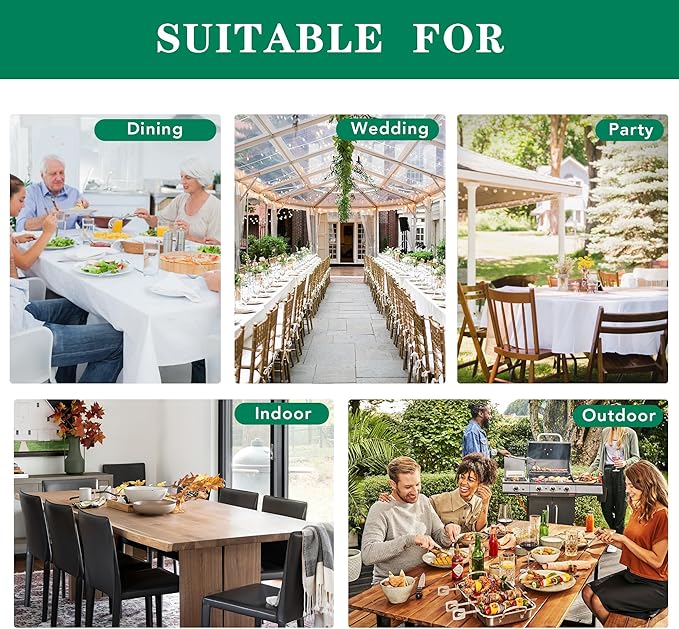 Biscaynebay Textured Fabric Tablecloths 52x70 Inches Rectangular, Navy Water Resistant Tablecloths for Dining, Kitchen, Wedding and Parties etc. Machine Washable