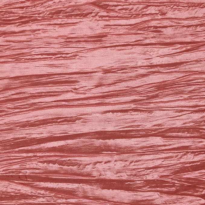 YOUR CHAIR COVERS - 90 x 132 inch Rectangular Crinkle Taffeta Tablecloth - Coral, Rectangle Table Linens for 6 ft Rectangular Tables, Wedding Crushed Table Cloth