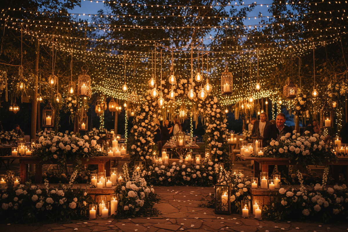 Seasonal Wedding Lighting