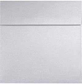 LUXPaper Square Invitation Envelopes | Peel & Press | 5" x 5" | Silver Metallic | 80lb. Text | 50 Qty