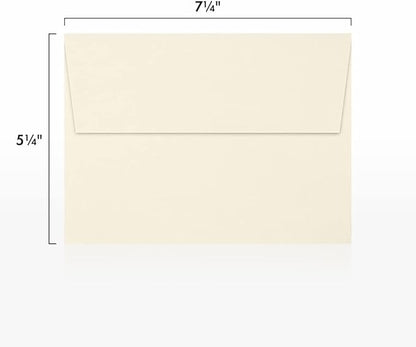 LUXPaper A7 Invitation Envelopes | Peel & Press | 5 1/4" x 7 1/4" | Natural | 80lb. Text | 30% Recycled | 50 Qty