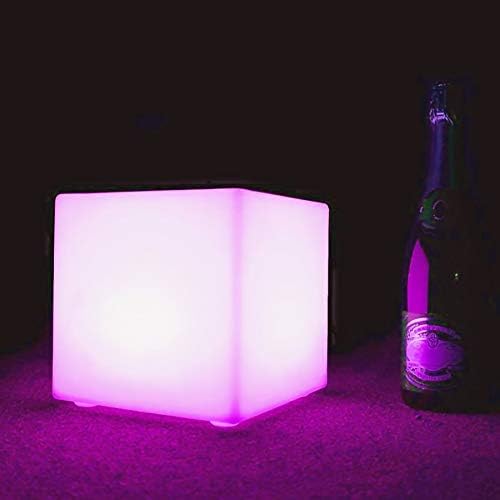 Mr.Go 10-inch Rechargeable LED Cube Light w/Remote, 16 RGB Colors & Dimmable LED Cube Lamp Night Light Mood Lamp, Ambient Decorative Lighting, Cordless & Waterproof for Indoor Outdoor Use