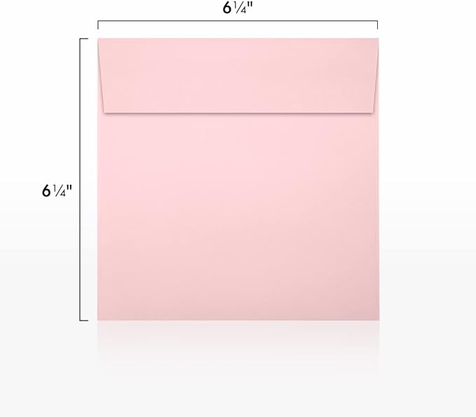 LUXPaper Square Invitation Envelopes | Peel & Press | 6 1/2" x 6 1/2" | Candy Pink | 80lb. Text | 50 Qty