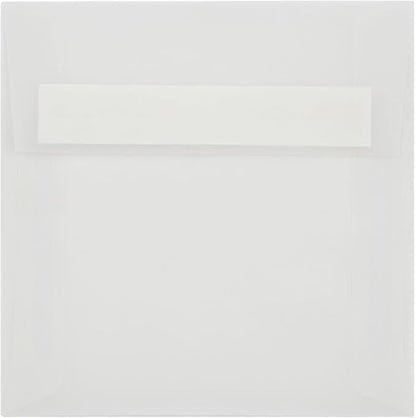 LUXPaper Square Invitation Envelopes | Peel & Press | 5" x 5" | Clear Translucent | 30lb. Text | 50 Qty
