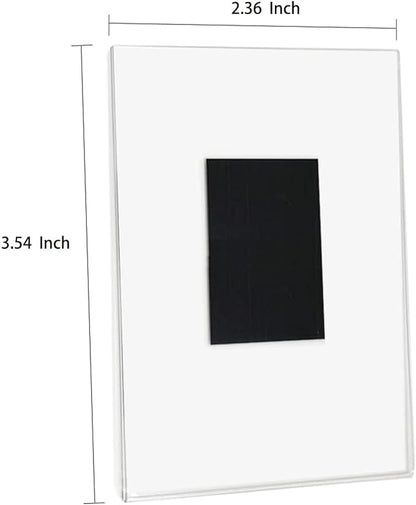 8 Pcs Magnetic Picture Frames for Refrigerator 2.36 x 3.54 Inch, Acrylic Magnetic Picture Frames, Mini Clear Picture Display Frame