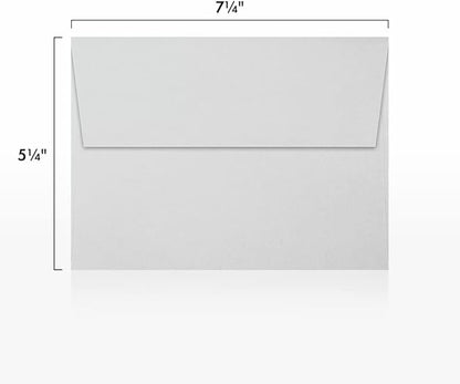 LUXPaper A7 Invitation Envelopes | Peel & Press | 5 1/4" x 7 1/4" | Gray | 80lb. Text | 100% Cotton | 500 Qty