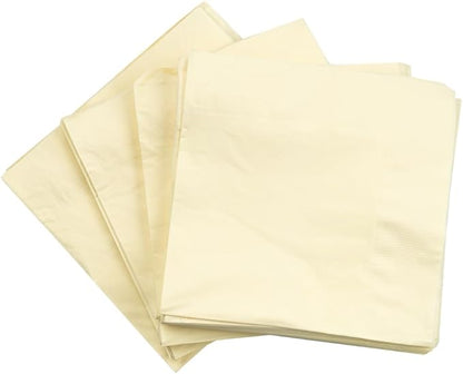 JAM PAPER Medium Lunch Napkins - 6 1/2 x 6 1/2 - Ivory - 50/Pack