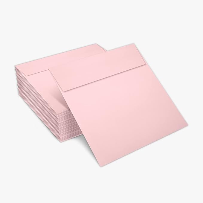 LUXPaper Square Invitation Envelopes | Peel & Press | 6 1/2" x 6 1/2" | Candy Pink | 80lb. Text | 50 Qty