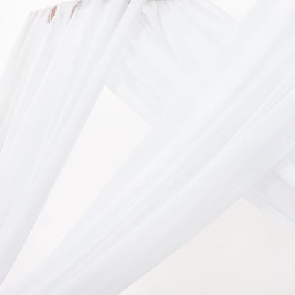 MLMC White Wedding Arch Draping Fabric 4 Panels 29" x 20 FT Extra Long Gauze Drapes Sheer Backdrop Curtains 6.6 Yards Outdoor Drapery Panels for Wedding Ceremony Party Ceiling Decoration