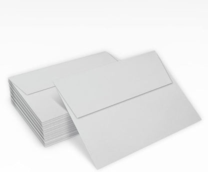 LUXPaper A7 Invitation Envelopes | Peel & Press | 5 1/4" x 7 1/4" | Gray | 80lb. Text | 100% Cotton | 50 Qty