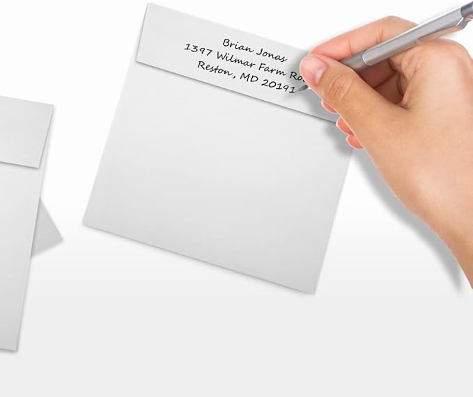LUXPaper Square Invitation Envelopes | Peel & Press | 5 1/4" x 5 1/4" | Bright White | 70lb. Text | 50 Qty