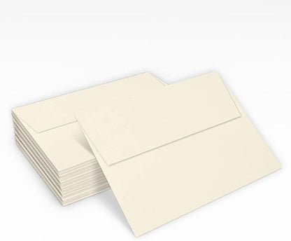LUXPaper A7 Invitation Envelopes | Peel & Press | 5 1/4" x 7 1/4" | Natural | 80lb. Text | 30% Recycled | 500 Qty