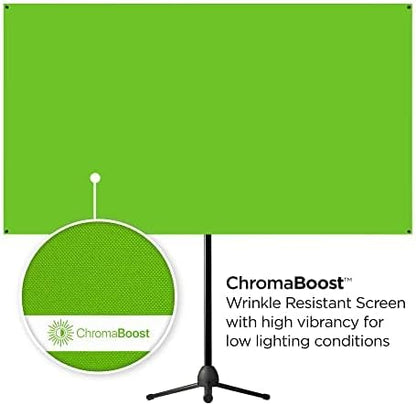 Valera 90in Green Screen Backdrop with Stand for Streaming, Ultra Portable 2 Min Setup, Portrait & Landscape, Tripod & Wall Mount, for Tiktok Zoom Video Meetings & More, +1k Free Backgrounds Included