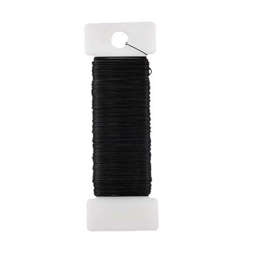 HAHIYO 26Gauge Black Metal Floral Wire - 1 Roll, 38 Yards (115 Feet) - Flexible Paddle Wire for Craft, Christmas Wreath, Flower Arrangement, Bouquet Wrapping, Wedding, DIY