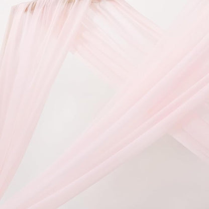 MLMC Blush Pink Wedding Arch Draping Fabric 2 Panels 29" x 20 FT Extra Long Gauze Drapes Sheer Backdrop Curtains 6.6 Yards Outdoor Drapery Panels for Wedding Baby Shower Party Ceiling Decoration
