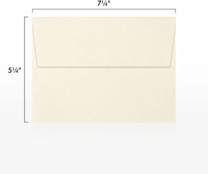 LUXPaper A7 Invitation Envelopes | Peel & Press | 5 1/4" x 7 1/4" | Natural Linen | 80lb. Text | 500 Qty