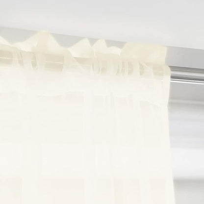 Window Beige Sheer Curtains 60 Inches Width 45 Inches Long 2 Panels Sheer Curtains Clear Curtains Basic Rod Pocket Panel for Home/Living Room/Bedroom/Kids Room