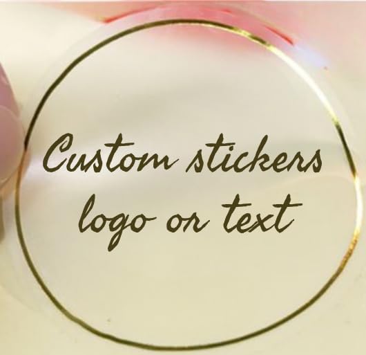 100-500pcs Custom Your Own Transparent Waterproof PVC Sticker, Personalized Text Logo Design Clear Stickers for Business, Wedding, Birthday and so on (Circle)
