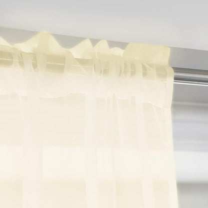 Window Light Yellow Sheer Curtains 48 Inches Width 72 Inches Long 2 Panels Sheer Curtain Clear Curtains Basic Rod Pocket Panel for Home Living Room Bedroom Kids Room Yard Patio Parlor Sliding