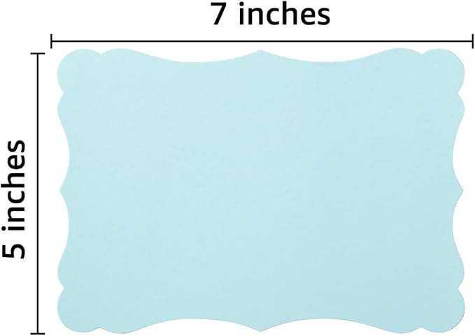 50 Pack Blank Kraft Cards Cardstock Thick Paper Brown Greeting Cards for DIY Gift Card Menus, Baby Shower and Wedding Invitations (Light Blue, 5x7IN)