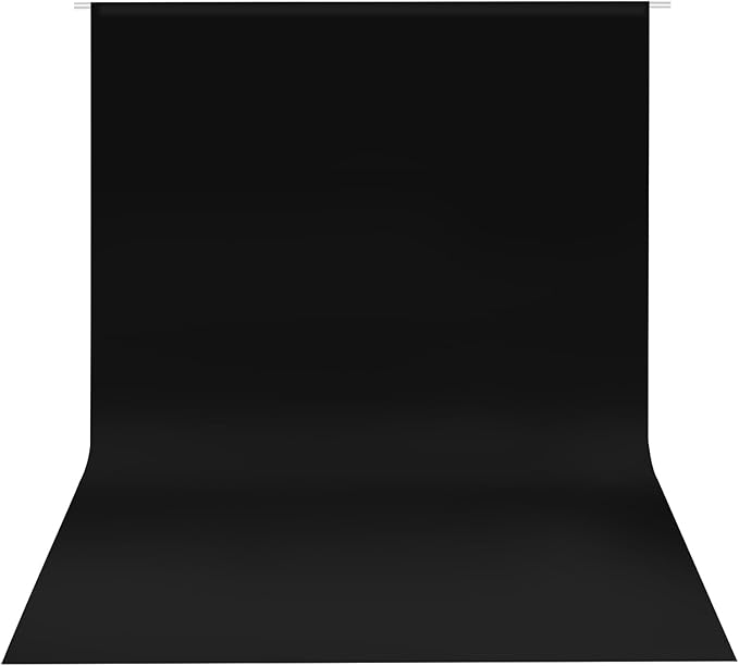 HEMMOTOP Black Backdrop 10x8 ft, Black Photo Backdrops for Photoshoot, Polyester Fabric Background Curtain Screen Seamless for Party, Photos, Photography, Birthday, Wedding (Backdrop only)