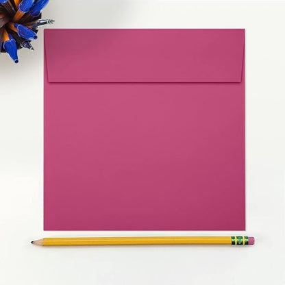 LUXPaper Square Invitation Envelopes | Peel & Press | 6 1/2" x 6 1/2" | Magenta Pink | 80lb. Text | 50 Qty