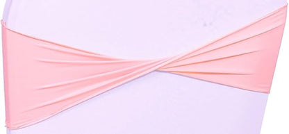 VDS Pack of 75 PCS | Dusty Rose | Spandex Chair Sashes Bows Without Buckle | Stretch Elastic Banquet Universal Folding Chair Band Tie with for Wedding Party Conference Celebration Event Decoration