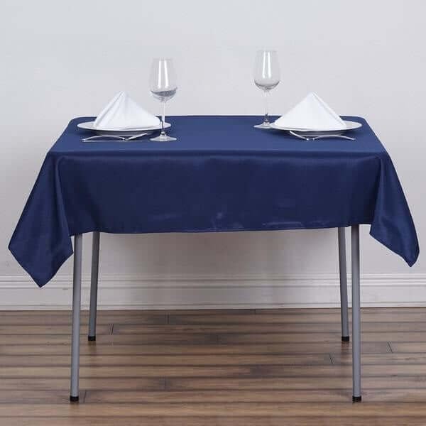 Efavormart 54x54 Navy Blue Wholesale Linens Seamless Polyester Square Linen Tablecloth for Wedding Banquet Party Restaurant
